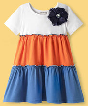 Load image into Gallery viewer, Color Block Single Jersey Knit Tiered Dress