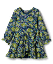 Load image into Gallery viewer, Floral Printed Ruffle Detail Full Sleeves Cotton Dress
