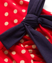 Load image into Gallery viewer, Polka Printed Frilled Cotton Short Sleeves Dress