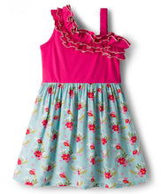 Load image into Gallery viewer, Floral Printed Straped Frilled Sleeveless Dress