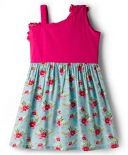 Load image into Gallery viewer, Floral Printed Straped Frilled Sleeveless Dress