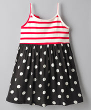 Load image into Gallery viewer, Stripes and Polka Sleeveless Straped Dress
