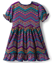 Load image into Gallery viewer, Cotton Blend Knit Zig Zag Pattern Frilled Dress