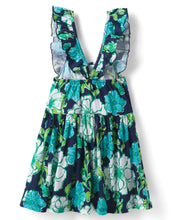 Load image into Gallery viewer, Cotton Blend Knit Floral Printed Frilled Dress
