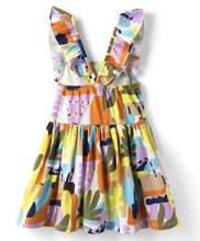Load image into Gallery viewer, Cotton Blend Knit Abstract Printed Frilled Dress