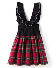 Load image into Gallery viewer, Cotton Blend Knit Checkered Printed Frilled Dress