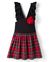 Load image into Gallery viewer, Cotton Blend Knit Checkered Printed Frilled Dress