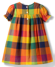 Load image into Gallery viewer, Cotton Woven Checkered Dress with Bow Applique