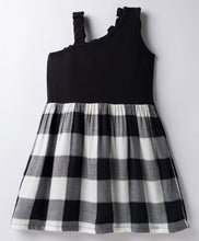 Load image into Gallery viewer, Checkered Printed Frilled Strap Dress