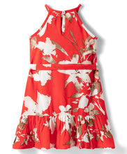 Load image into Gallery viewer, Floral Printed Halter Neck Dress with Belt