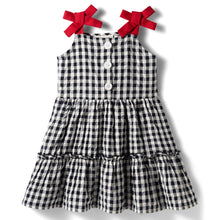 Load image into Gallery viewer, Cotton Checkered Woven Tiered Sleeveless Dress