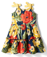Load image into Gallery viewer, Cotton Floral Printed Woven Tiered Sleeveless Dress