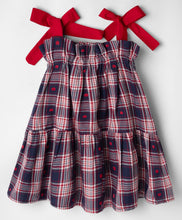 Load image into Gallery viewer, Cotton Checks with Hearts Straped Dress