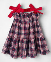 Load image into Gallery viewer, Cotton Checks with Hearts Straped Dress