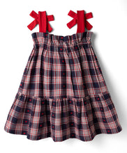 Load image into Gallery viewer, Cotton Check with Hearts Straped Sleeveless Dress