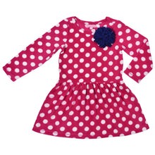 Load image into Gallery viewer, CrayonFlakes Kids Wear for Girls Pink Full Sleeves Fleece Frock
