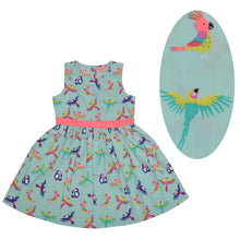 Load image into Gallery viewer, CrayonFlakes Kids Wear for Girls 100% Cotton Sleeveless Frock Birds Dress