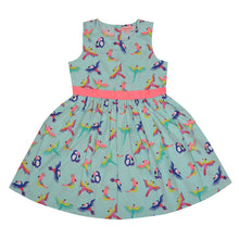 Load image into Gallery viewer, CrayonFlakes Kids Wear for Girls 100% Cotton Sleeveless Frock Birds Dress