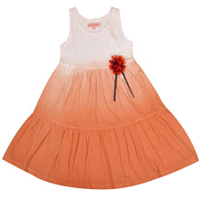 Load image into Gallery viewer, CrayonFlakes Kids Wear for Girls 100% Cotton Sleeveless Frock Peach Ombre Dress.