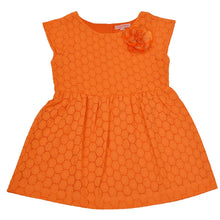 Load image into Gallery viewer, CrayonFlakes Kids Wear for Girls 100% Cotton Sleeveless Anglaise Frock Dress