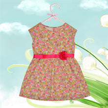 Load image into Gallery viewer, CrayonFlakes Kids Wear for Girls 100% Cotton Sleeveless Printed Frock Dress