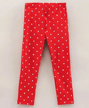 Load image into Gallery viewer, Polka Dots with Bow Leggings - Red