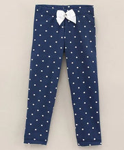 Load image into Gallery viewer, Polka Dots with Bow Leggings - Blue