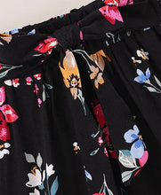 Load image into Gallery viewer, Floral Printed Belt Palazzo - Black