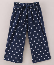 Load image into Gallery viewer, Polka Dots Belt Palazzo - Navy