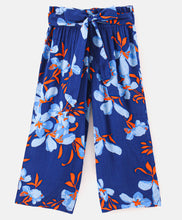 Load image into Gallery viewer, Floral Printed Belted Plazzo- Blue