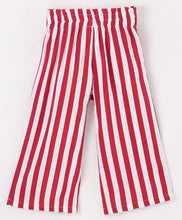 Load image into Gallery viewer, Striped Printed Belted Plazzo - Red