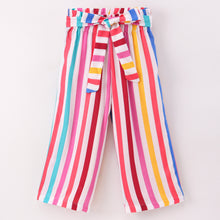 Load image into Gallery viewer, Striped Printed Belted Plazzo - Multicolor