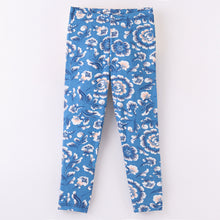 Load image into Gallery viewer, Floral Print Leggings - Blue