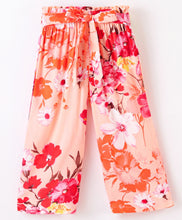 Load image into Gallery viewer, Floral Printed Belted Plazzo - Peach