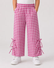 Load image into Gallery viewer, Cotton Checkered Full Length Pant with Bow Applique