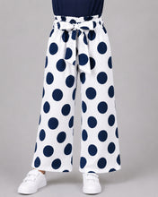 Load image into Gallery viewer, Woven Polka Printed Belted Palazzo