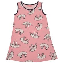 Load image into Gallery viewer, CrayonFlakes Kids Wear for Girls 100% Cotton Sleeveless Pink Cute Bunny Straight Knit Dress