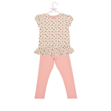 Load image into Gallery viewer, CrayonFlakes Kids Wear for Girls Cotton White Pink Night Suit SleepSuit Set