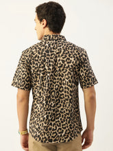 Load image into Gallery viewer, Leopard Print Half Sleeves Mens Shirt