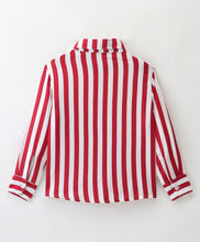 Load image into Gallery viewer, Striped Print Full Sleeves Shirt - Red