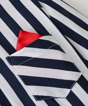 Load image into Gallery viewer, Striped Print Full Sleeves Shirt - Navy
