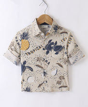 Load image into Gallery viewer, Turquoise Printed Full Sleeves Shirt

