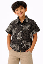 Load image into Gallery viewer, Woven Leopard Printed Half Sleeves Shirt