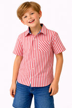 Load image into Gallery viewer, Woven Striped Printed Half Sleeves Shirt