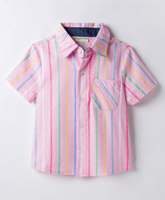 Load image into Gallery viewer, Cotton Woven Striped Half Sleeves Shirt