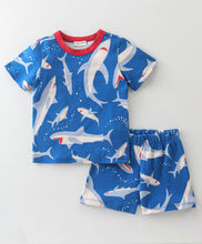 Load image into Gallery viewer, Whales Printed Tshirt Short Co-ord Set
