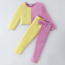 Load image into Gallery viewer, Solid Color Block Crop Top Leggings Set