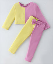 Load image into Gallery viewer, Solid Color Block Crop Top Leggings Set
