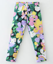 Load image into Gallery viewer, Solid V Frilled Top Floral Leggings Set
