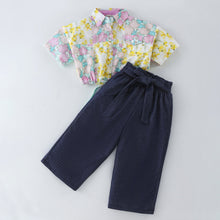 Load image into Gallery viewer, Floral Printed Crop Shirt Palazzo Set